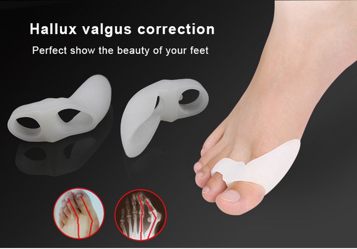 Silicone Toe Corrector | Toe Spreader | Hallux Valgus | Big and Little Toe Protector | 1 Pair V1188-MS101-00208-1