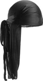 Durag Bandana | Silky Soft | Headscarf | Headband | Hairnet | Unisex | Black V1188-MS101-00210-1