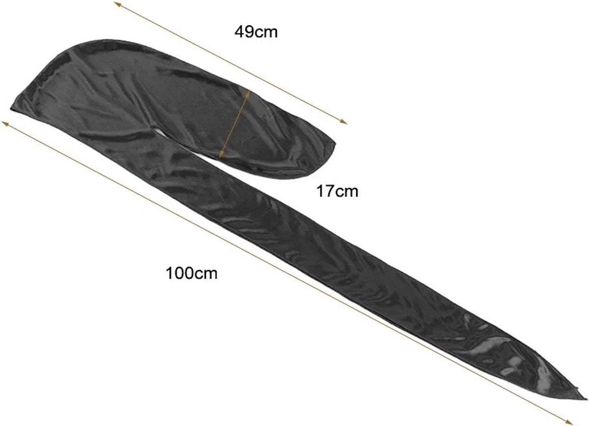 Durag Bandana | Silky Soft | Headscarf | Headband | Hairnet | Unisex | Black V1188-MS101-00210-1