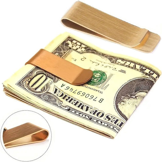 Money Clip | Money Clip | Paper Money Holder | 5 x 1.5 cm | Stainless Steel | Gold V1188-MS101-00211-1