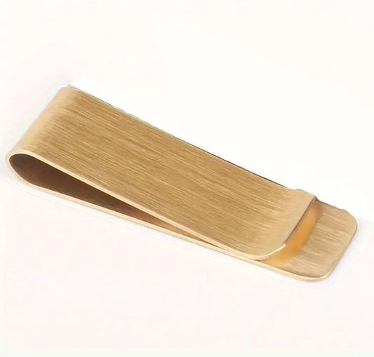 Money Clip | Money Clip | Paper Money Holder | 5 x 1.5 cm | Stainless Steel | Gold V1188-MS101-00211-1