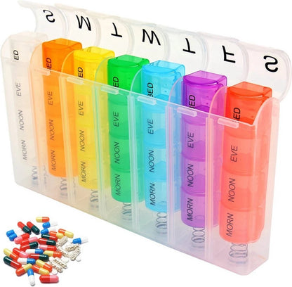 7-day pill box with 4 daily compartments - Automatic opening - 28-compartment pill box - Medicine box - Pill V1188-MS101-00213-1