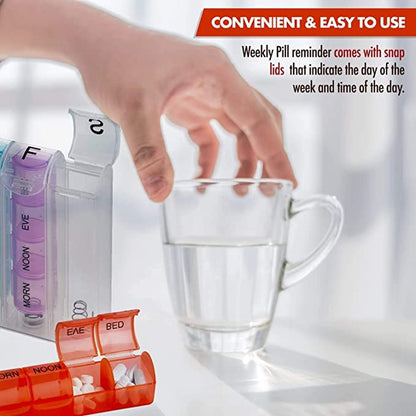 7-day pill box with 4 daily compartments - Automatic opening - 28-compartment pill box - Medicine box - Pill V1188-MS101-00213-1