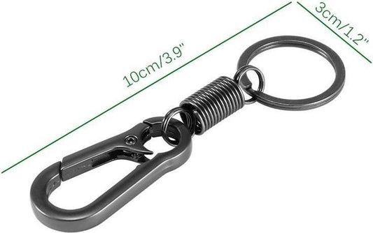 Keychain - Carabiner - Hook Shape Keychain - Hook - Rings - Stainless Steel - Gift - Black V1188-MS101-00225-1