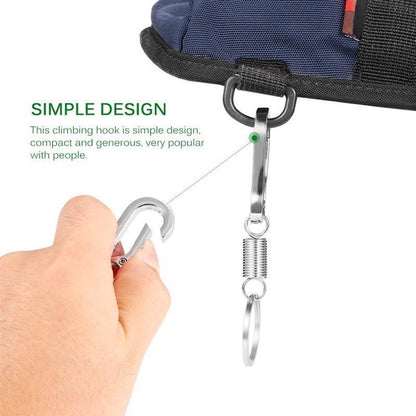 Keychain - Carabiner - Hook Shape Keychain - Hook - Rings - Stainless Steel - Gift - Black V1188-MS101-00225-1