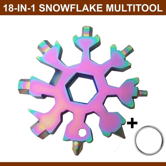 18-in-1 Snowflake Multitool - Ring Wrench - Allen Wrench - Screwdriver - Bottle Opener - Knife - Snowflake - V1188-MS101-00233-1