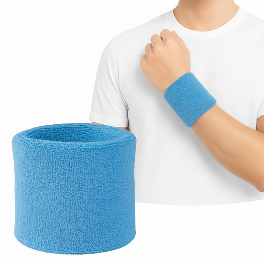 Wristband Set | Sweatband | Sweatbands | Wrist | Sports Bands | 1 Piece | 8 x 10 CM | Light Blue V1188-MS101-00241-1