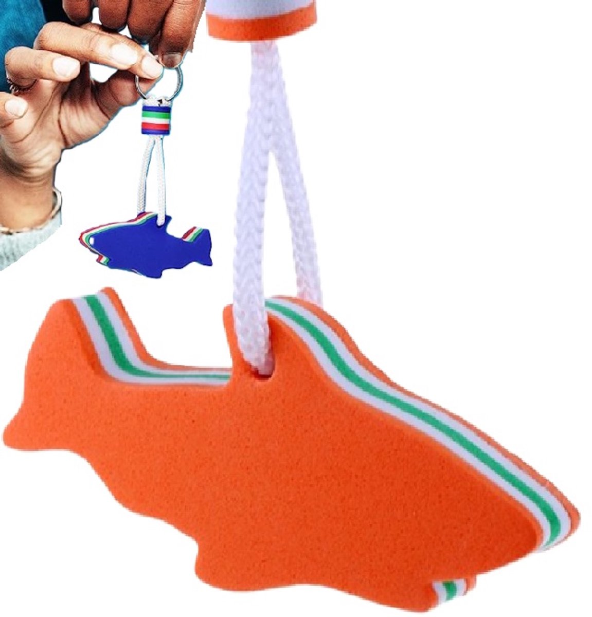 Floating Shark Keychain | For Large Keyring | EVA Foam | Foam | Key Float | Orange V1188-MS101-00244-1