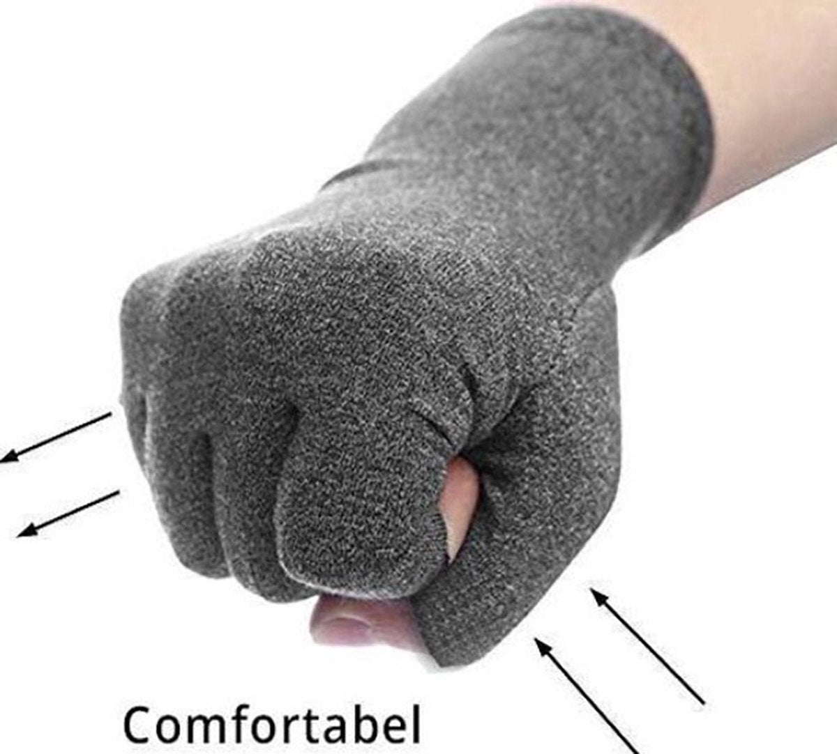 Compression Gloves | Therapeutic Gloves | Open Fingertips | Size XL | Grey | 1 Pair V1188-MS101-00256-1