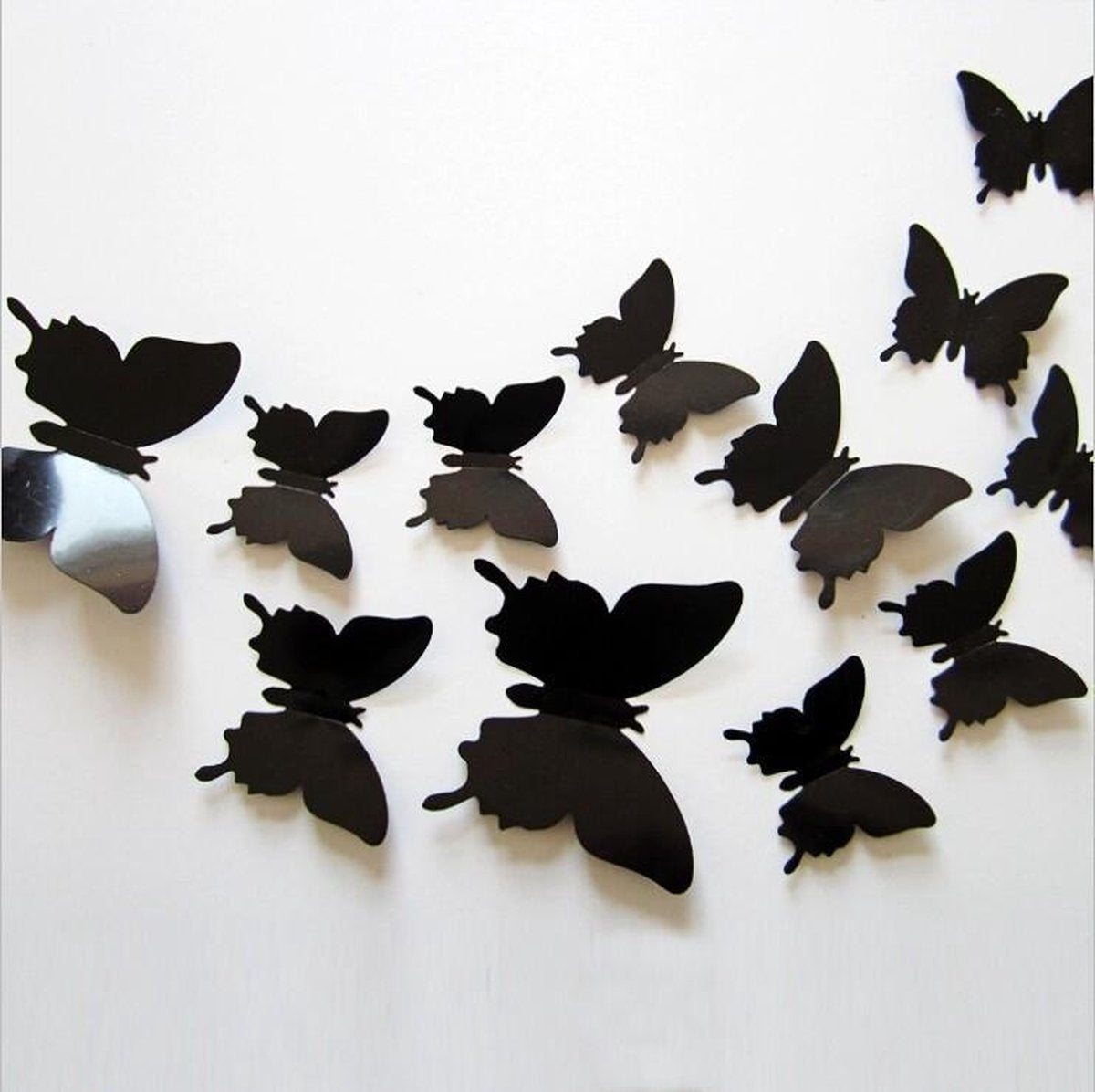 Solid black 3D butterflies V1188-MS101-00259-1