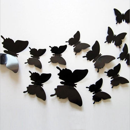 Solid black 3D butterflies V1188-MS101-00259-1