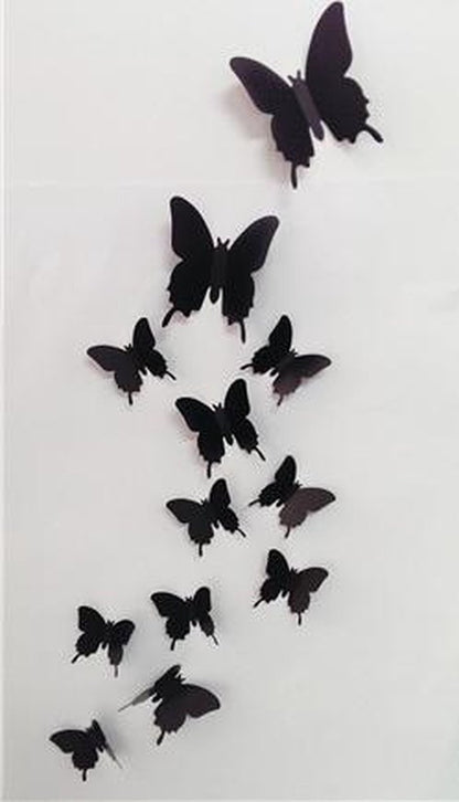 Solid black 3D butterflies V1188-MS101-00259-1
