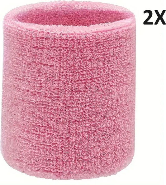 Wristbands Set of 2 | Sweatband | Sweatbands | Wrist | Sports Bands | 1 Piece | 8 x 8 CM | Light Pink V1188-MS101-00263-1