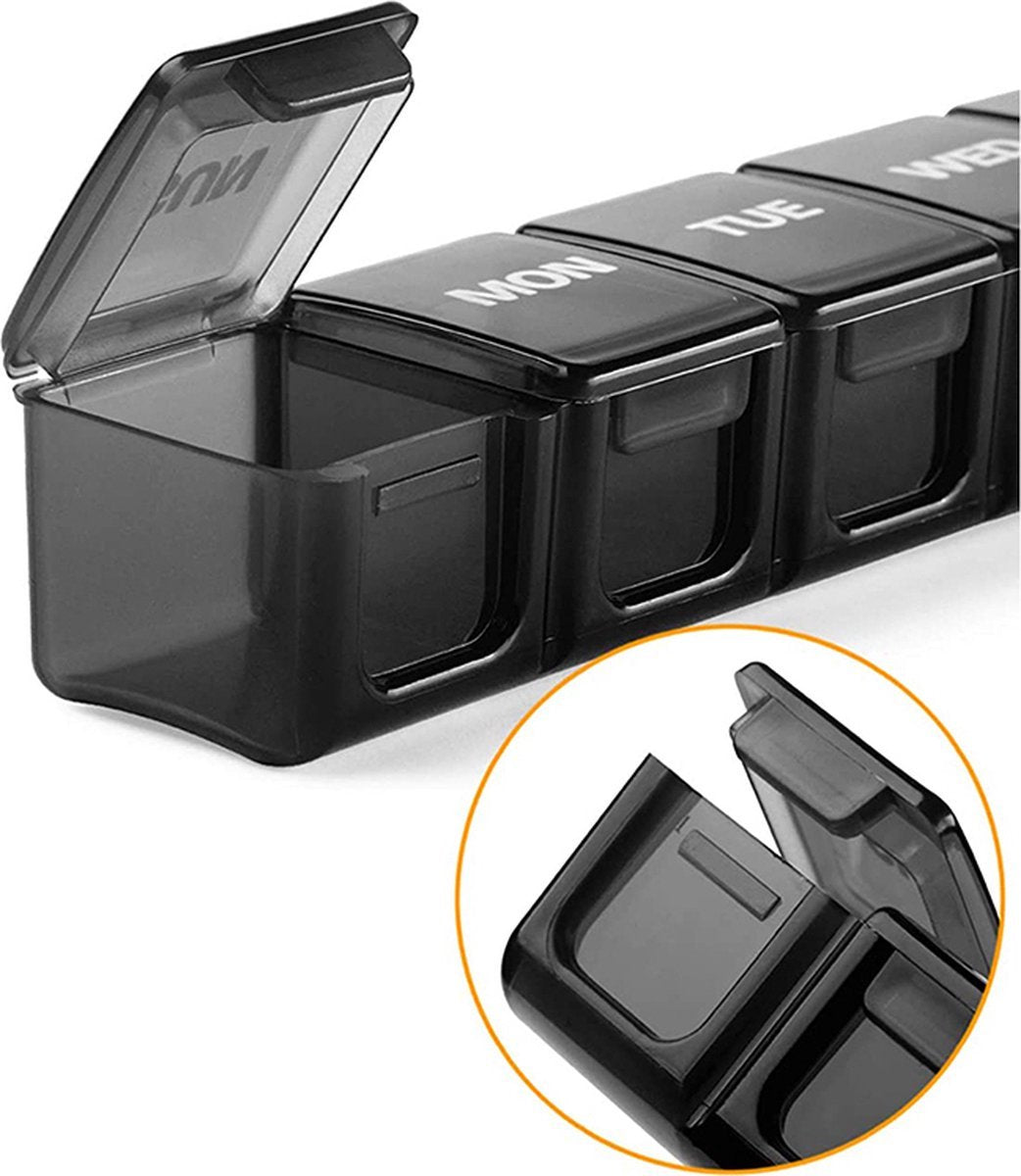 Pill Box | Pill Box | Medicine Box | XXL Pill Box | Sunday to Saturday | 7 Days | 1 Week | Transparent V1188-MS101-00269-1
