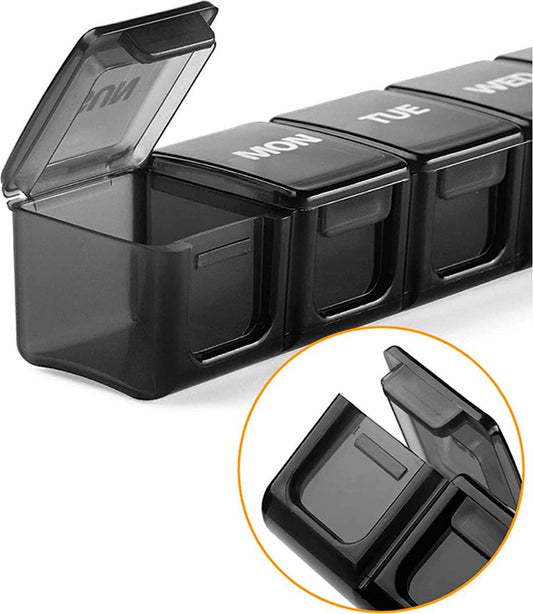Pill Box | Pill Box | Medicine Box | XXL Pill Box | Sunday to Saturday | 7 Days | 1 Week | Transparent V1188-MS101-00269-1