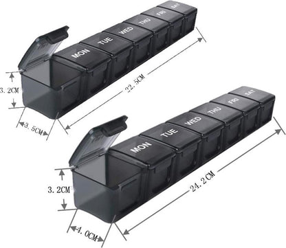 Pill Box | Pill Box | Medicine Box | XXL Pill Box | Sunday to Saturday | 7 Days | 1 Week | Transparent V1188-MS101-00269-1