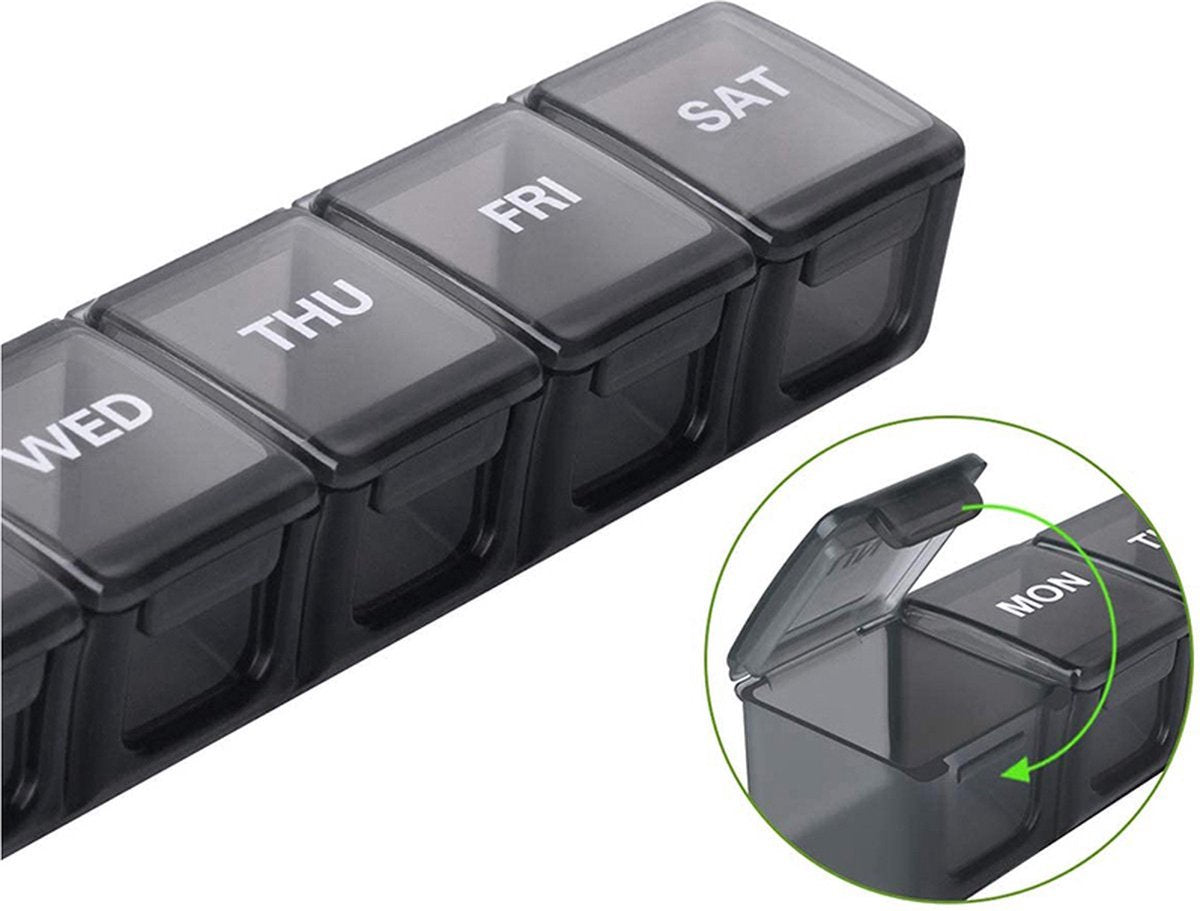 Pill Box | Pill Box | Medicine Box | XXL Pill Box | Sunday to Saturday | 7 Days | 1 Week | Transparent V1188-MS101-00269-1