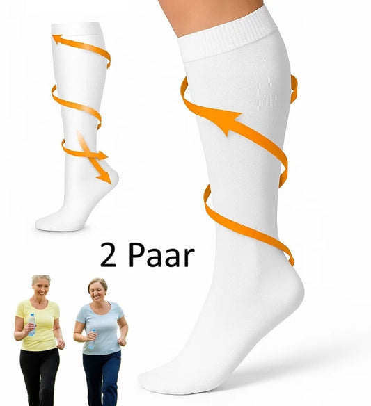 Duo Pack Compression Socks | Compression Stockings | Support Stockings | Airplane Socks | Anti-Fatigue | Size V1188-MS101-00276-1