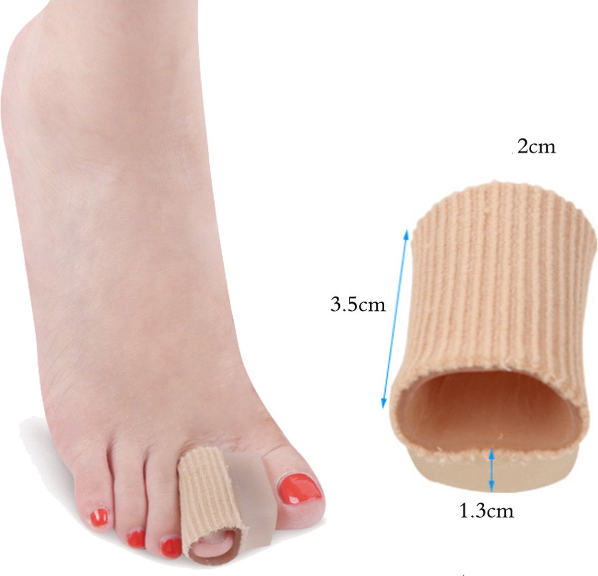 Hallux Valgus Gel Toe Corrector | Toe Spreader | Toe Straightener | Toe Straightener | Beige | 1 Pair V1188-MS101-00279-1