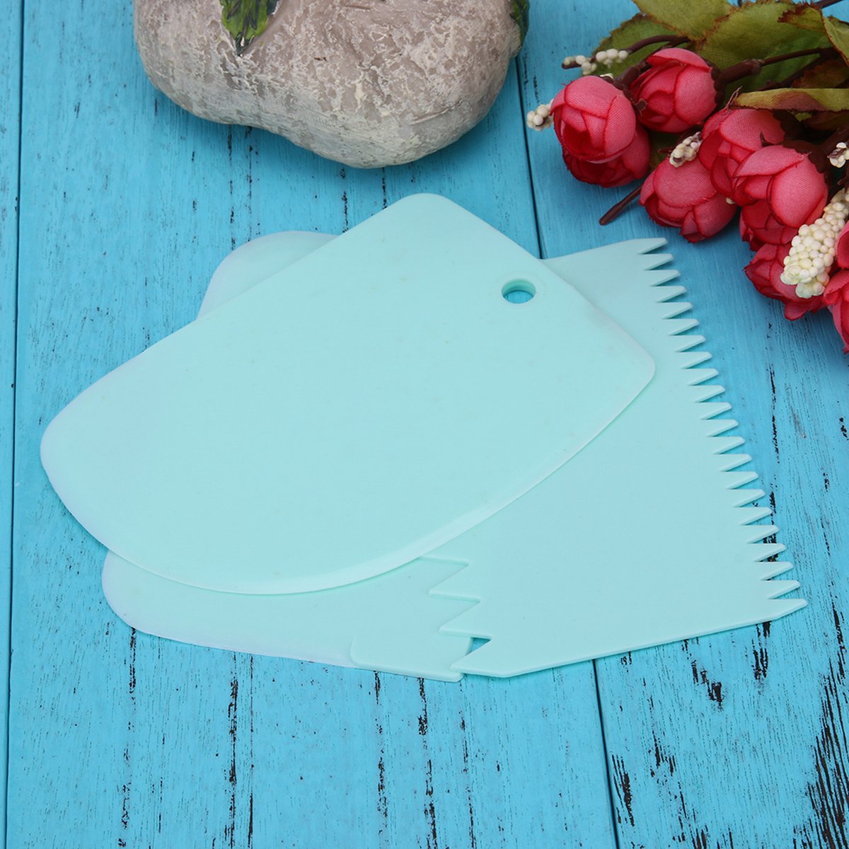 Dough Scraper | Cake Scraper | Dough Cutter | Dough Scraper | 3-Piece | Blue V1188-MS101-00292-1