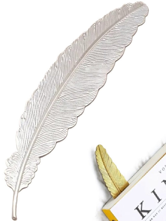 Feather Shaped Bookmark | Bookmark | Bookmark | Metal | 11.4 cm | Silver V1188-MS101-00294-1