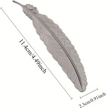 Feather Shaped Bookmark | Bookmark | Bookmark | Metal | 11.4 cm | Silver V1188-MS101-00294-1