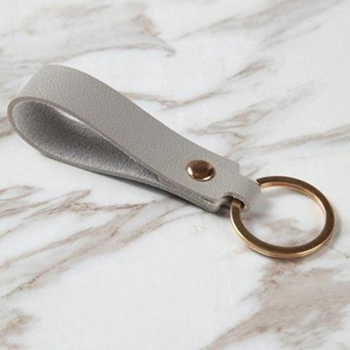Keychain | Key Holder | PU Leather Keychain | Universal | Grey V1188-MS101-00296-1