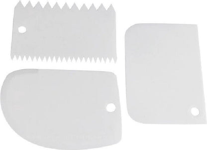 Dough Scraper | Cake Scraper | Dough Cutter | Dough Scraper | 3-Piece | White V1188-MS101-00297-1