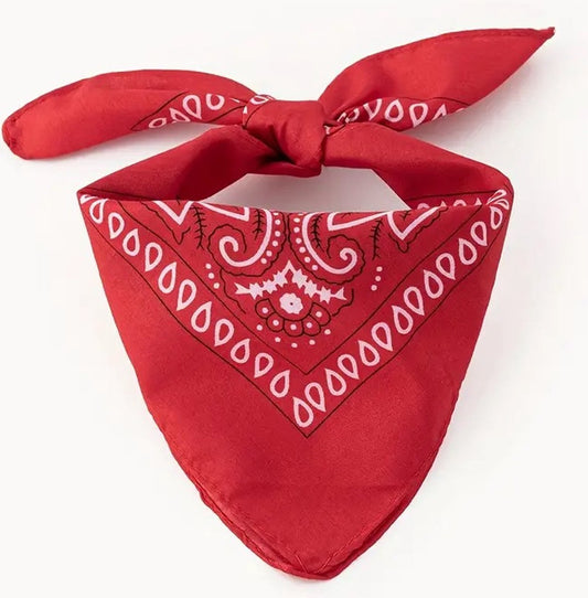 Bandana | Unisex | Farmer's Handkerchief | Headband | Red V1188-MS101-00298-1