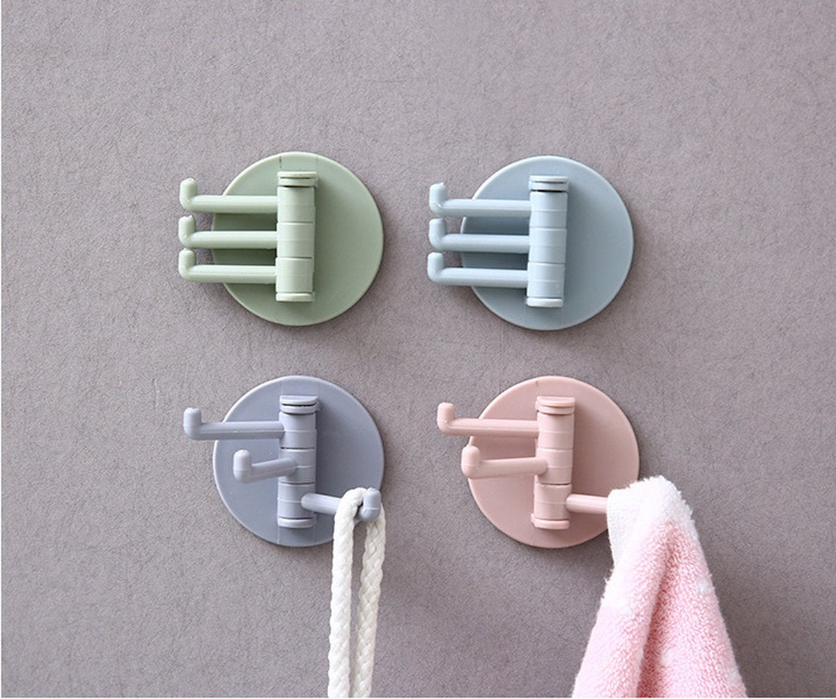 Self-Adhesive Wall Hooks | Towel Hook | Cutlery Hook | Towel Holder | Swivel Hook | 4 Piece | Beige V1188-MS101-00299-1