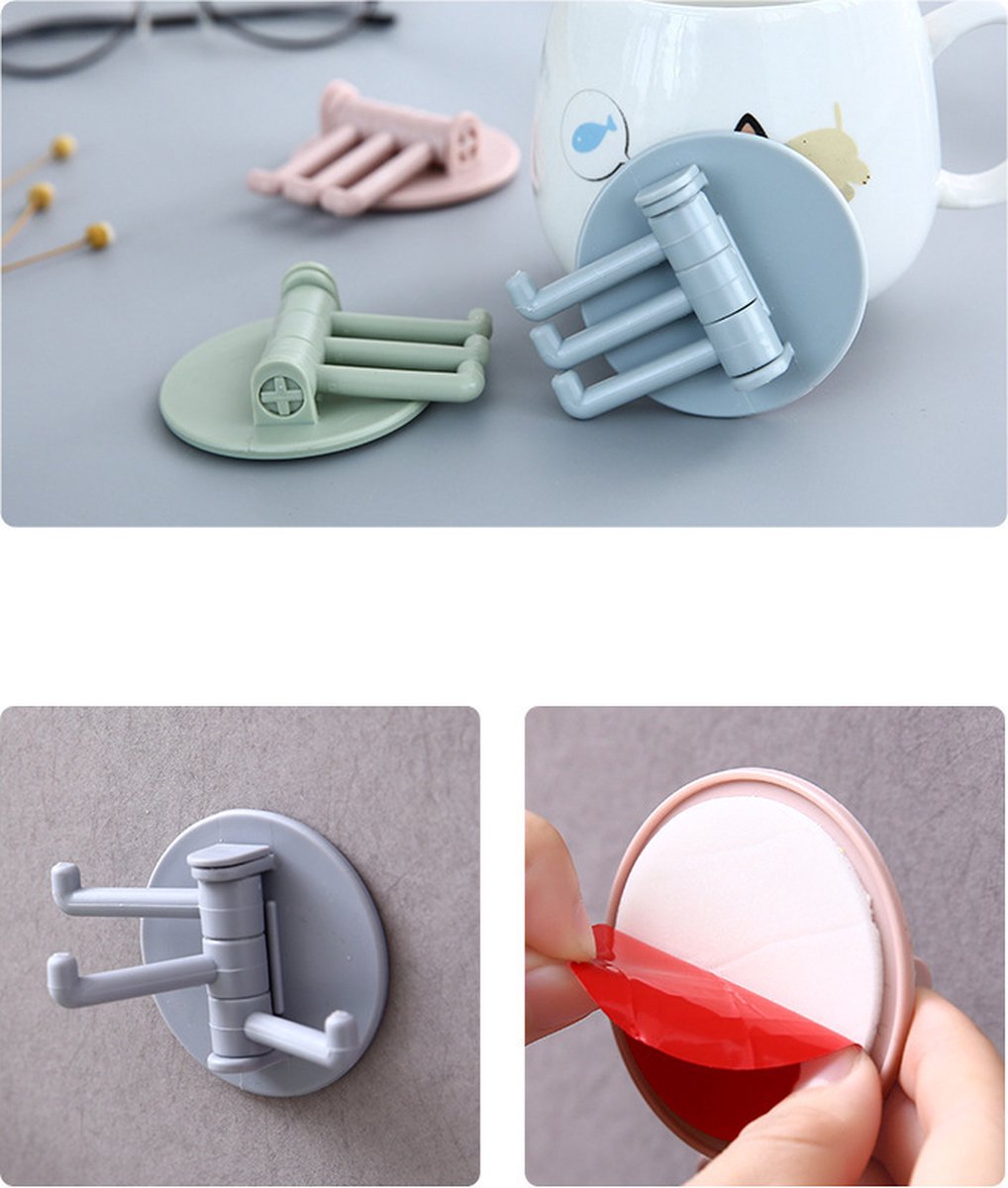 Self-Adhesive Wall Hooks | Towel Hook | Cutlery Hook | Towel Holder | Swivel Hook | 4 Piece | Beige V1188-MS101-00299-1