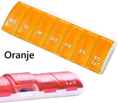 Pill Box | Pill Box | Medicine Box | Pill Box | 7 Days | 1 Week | Monday to Sunday | Orange V1188-MS101-00304-1