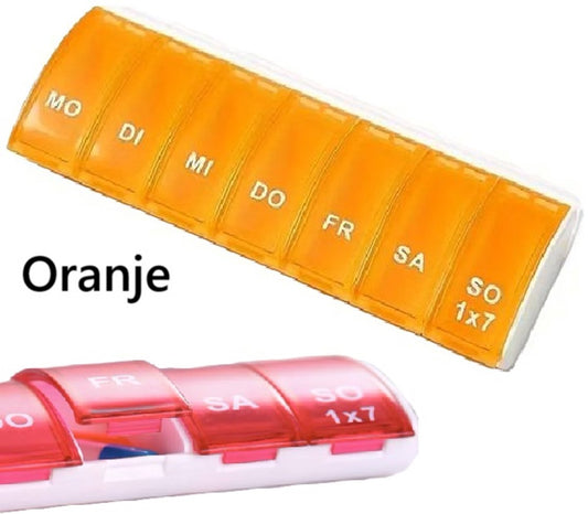 Pill Box | Pill Box | Medicine Box | Pill Box | 7 Days | 1 Week | Monday to Sunday | Orange V1188-MS101-00304-1