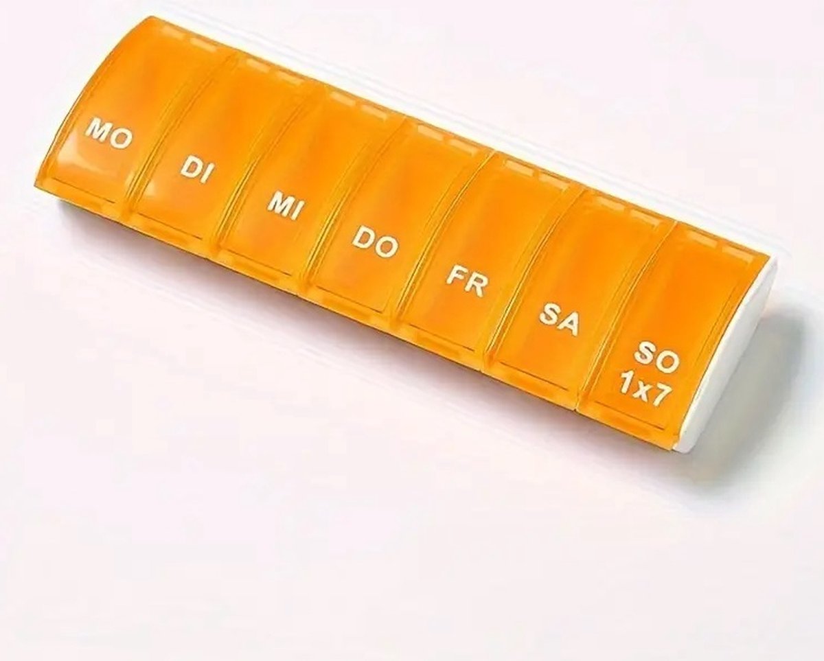 Pill Box | Pill Box | Medicine Box | Pill Box | 7 Days | 1 Week | Monday to Sunday | Orange V1188-MS101-00304-1