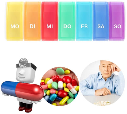 Pill Box | Pill Box | Medicine Box | Pill Box | 7 Days | 1 Week | Monday to Sunday | Multicolor V1188-MS101-00326-1