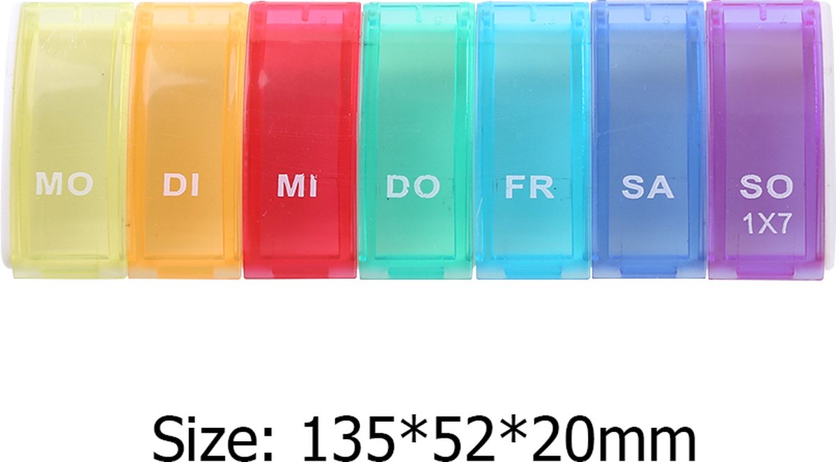 Pill Box | Pill Box | Medicine Box | Pill Box | 7 Days | 1 Week | Monday to Sunday | Multicolor V1188-MS101-00326-1