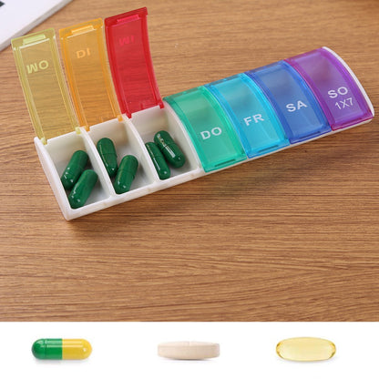 Pill Box | Pill Box | Medicine Box | Pill Box | 7 Days | 1 Week | Monday to Sunday | Multicolor V1188-MS101-00326-1