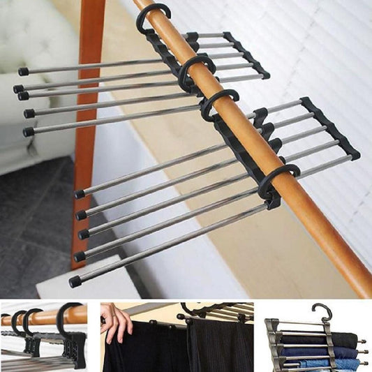 Trouser hanger Clothes hanger - Clothes rail - Trouser hanger Clothes hanger - Metal trouser rail - 5 garments V1188-MS101-00327-1