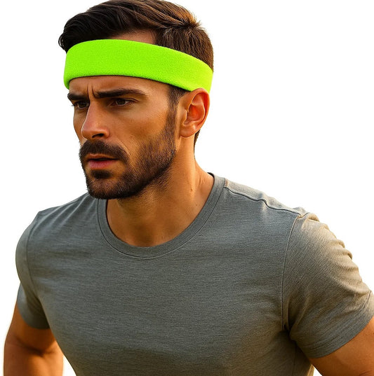 Headband | Headband | Sweatband | Sweatbands | Head | Sports band | Neon Green V1188-MS101-00329-1