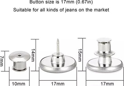 4x Jeans Buttons With Snap | Universal Jeans Button Pins | Jeans Buttons | Replace Buttons | Jeans Button | V1188-MS101-00333-1