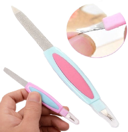 Cuticle Remover and Nail File in 1 | Cuticle Cutter | Stainless Steel Nail File | Cuticle Pusher | Cuticle V1188-MS101-00337-1