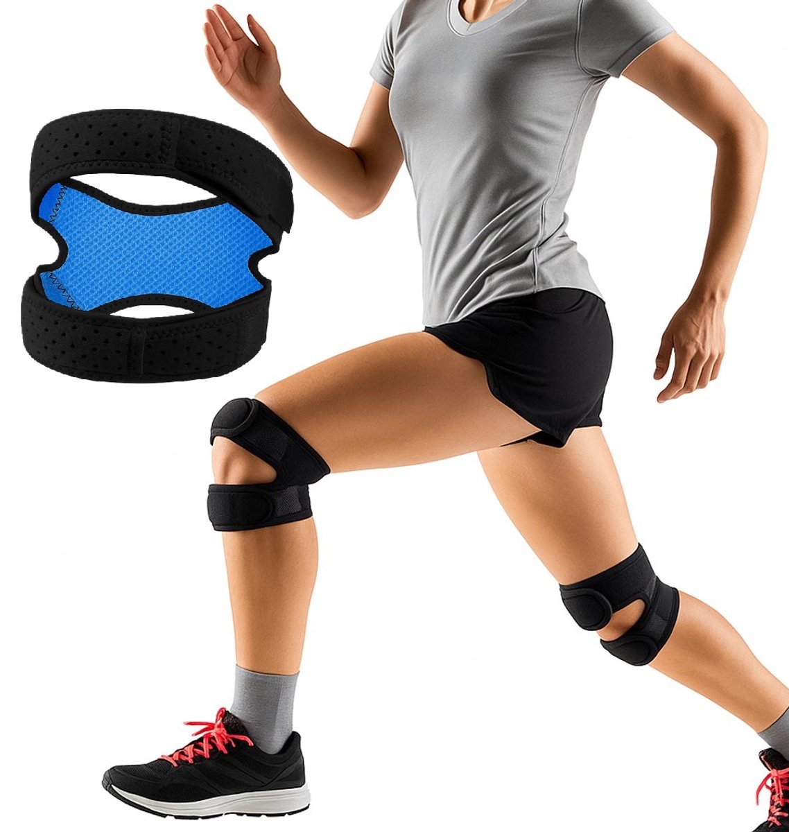 Double Patella Knee Brace | Patella Strap | Knee Support | Knee Protector | Knee Tendon Strap | Knee Bandage V1188-MS101-00340-1