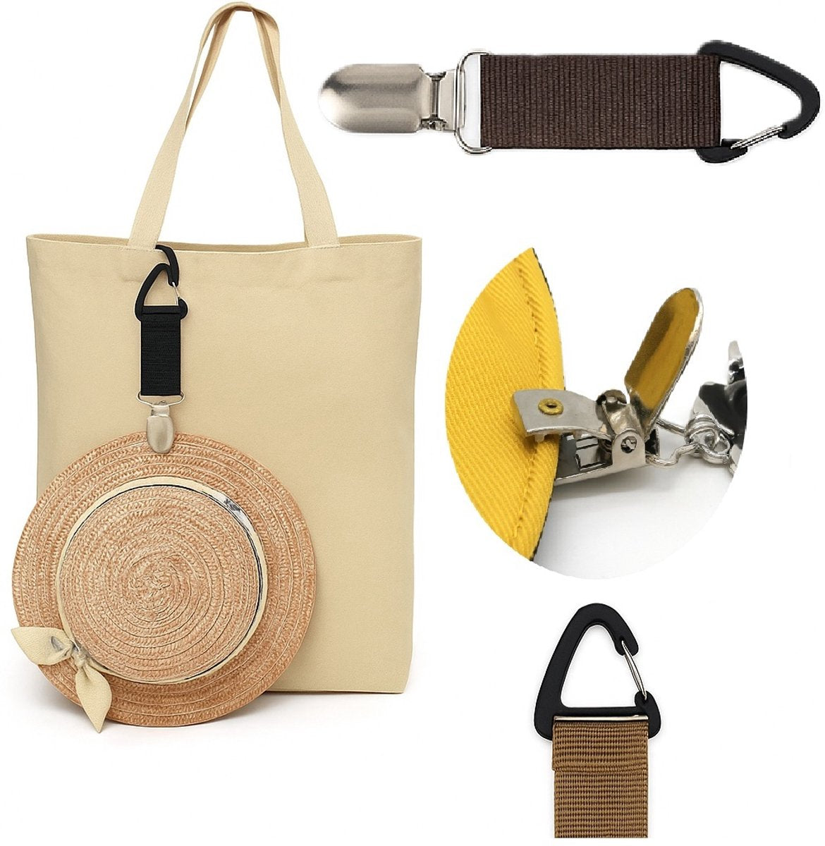 Hat Clip | Clothing Clip | Bag Charm | Bag Charm | Accessory Clip | Brown V1188-MS101-00342-1