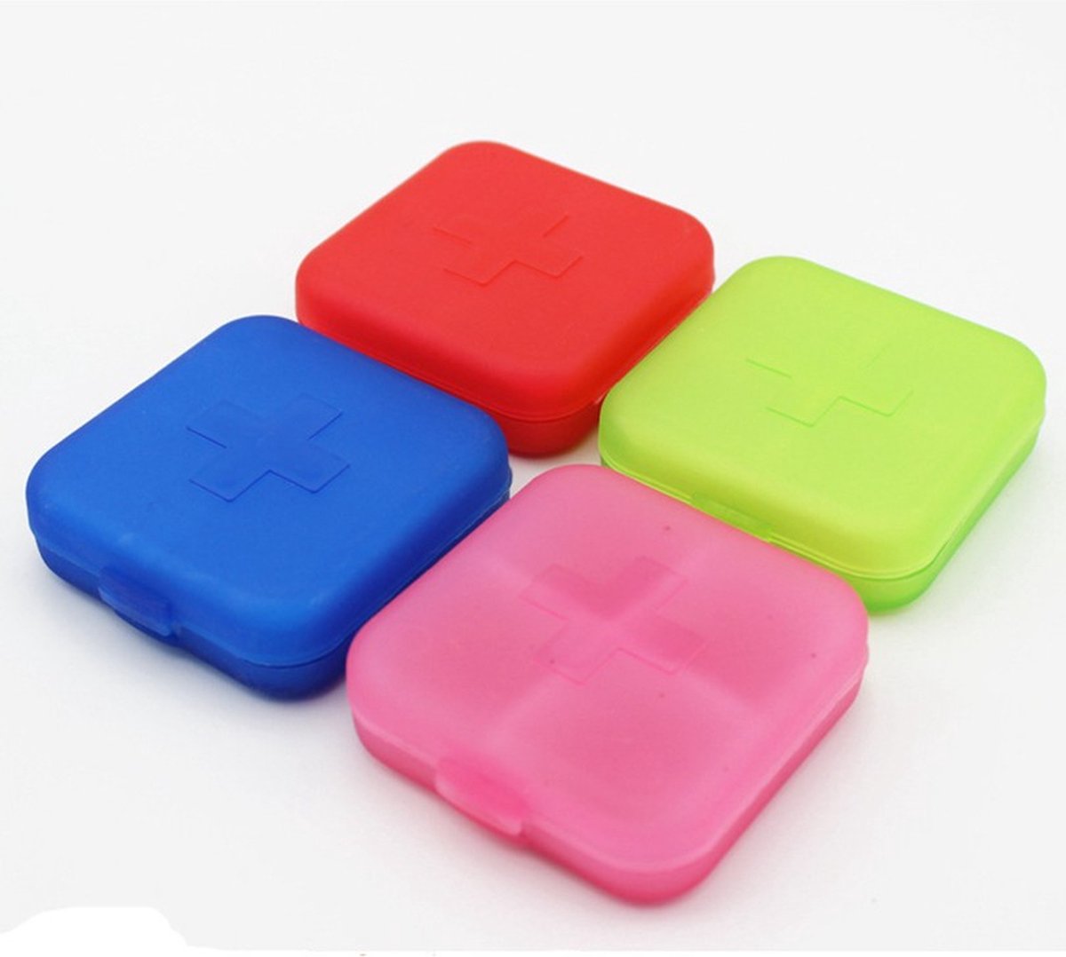 Medicine box | Pill box | Pill case | 4 compartments | Sealed | Red V1188-MS101-00352-1