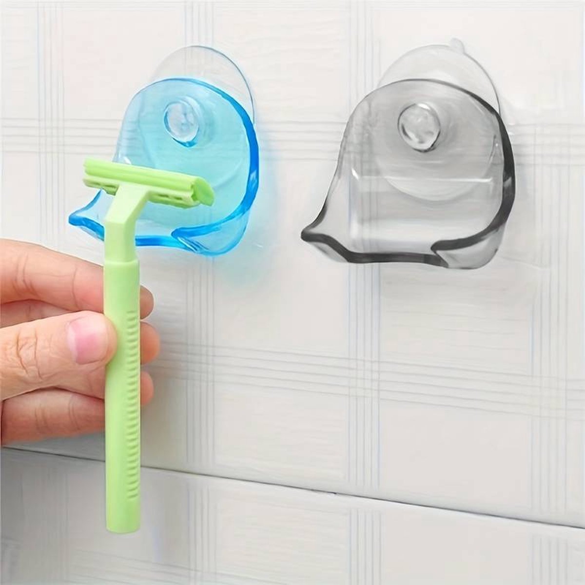 Self-Adhesive Razor Holder | Razor Tray | Self-Adhesive Razor Holder | Hook for Razor | Hanging Razor | Blue V1188-MS101-00353-1