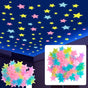 Star Glow In Dark Wall Stickers 100 Pieces | Luminous Star Wall Stickers | Multicolored Stars | PVC | V1188-MS101-00360-1