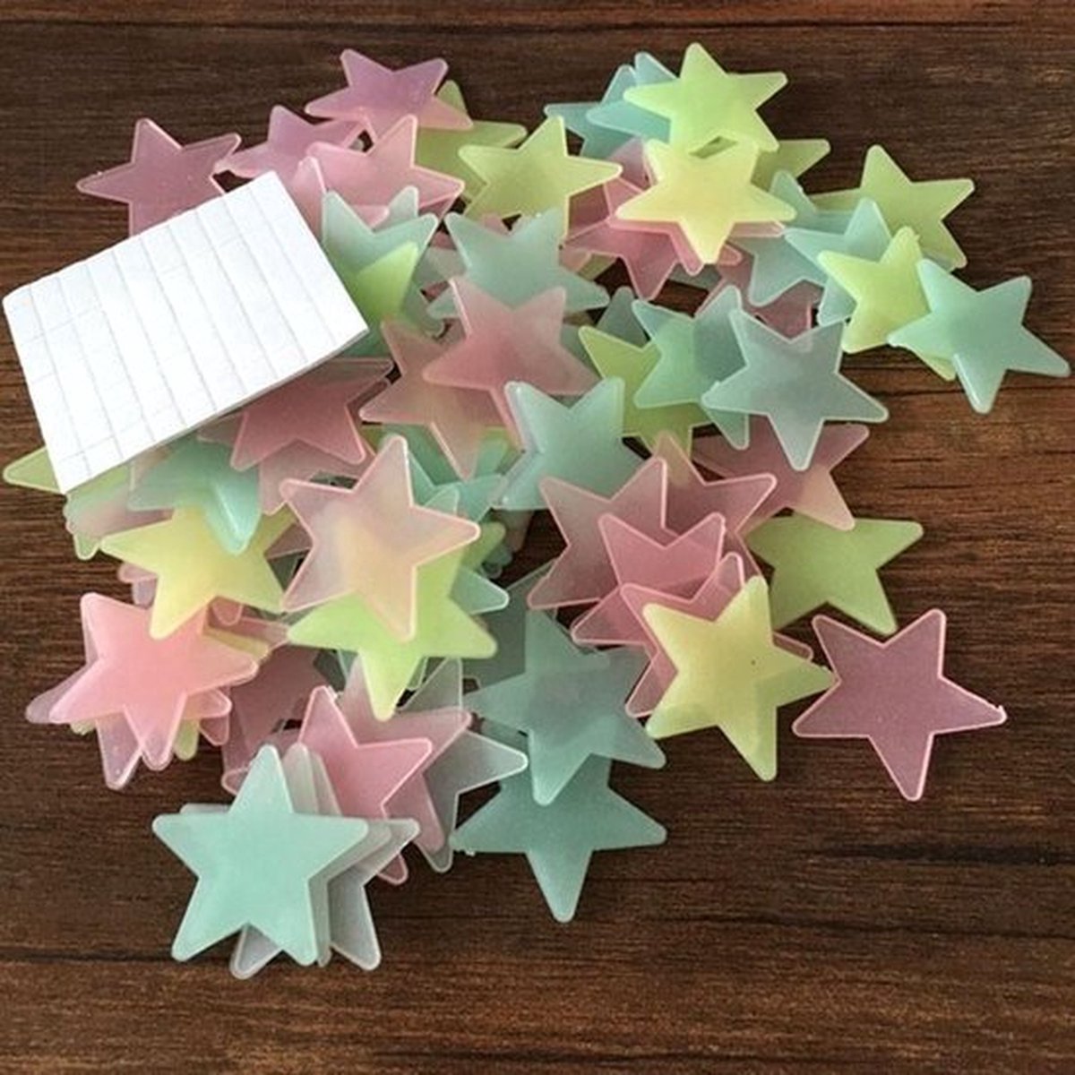 Star Glow In Dark Wall Stickers 100 Pieces | Luminous Star Wall Stickers | Multicolored Stars | PVC | V1188-MS101-00360-1