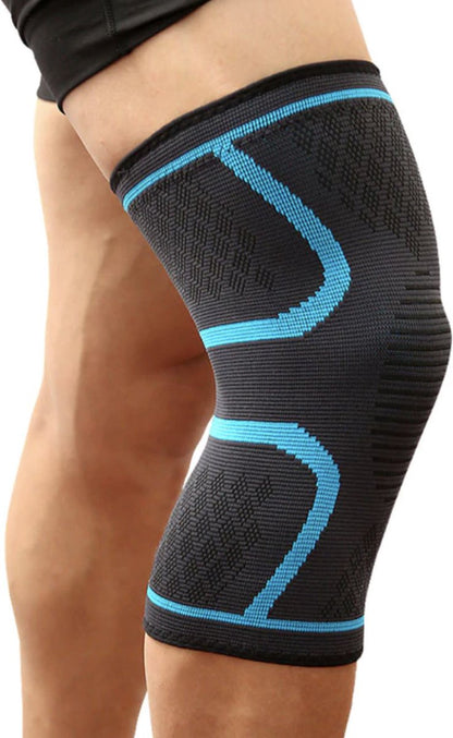 Compression Knee Brace | Knee Support | Knee Protector | Knee Bandage | Knee Support | 1 Piece | Blue Black | V1188-MS101-00368-1