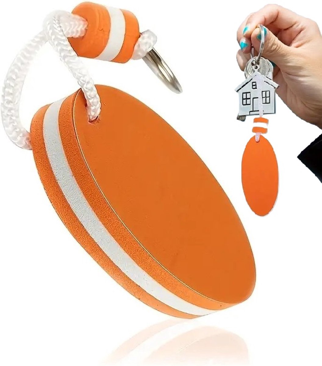 Floating Keychain | EVA Foam | For Large Keyring | Foam | Bumper | Key Float | Oval | Orange V1188-MS101-00378-1