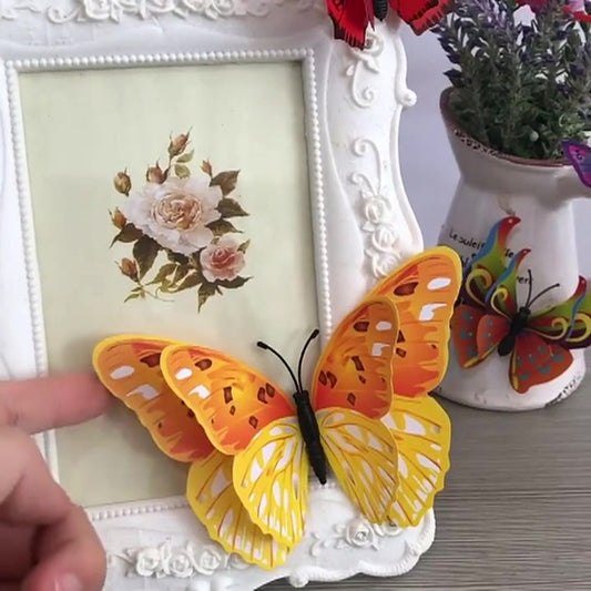 Set of 12 3D Butterfly Wall Decoration | Wall Butterflies | Nursery Decoration | Foldable Wall Stickers | V1188-MS101-00382-1